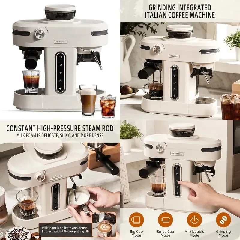 Mini Semi-Automatic Home Coffee Machine with Grinder