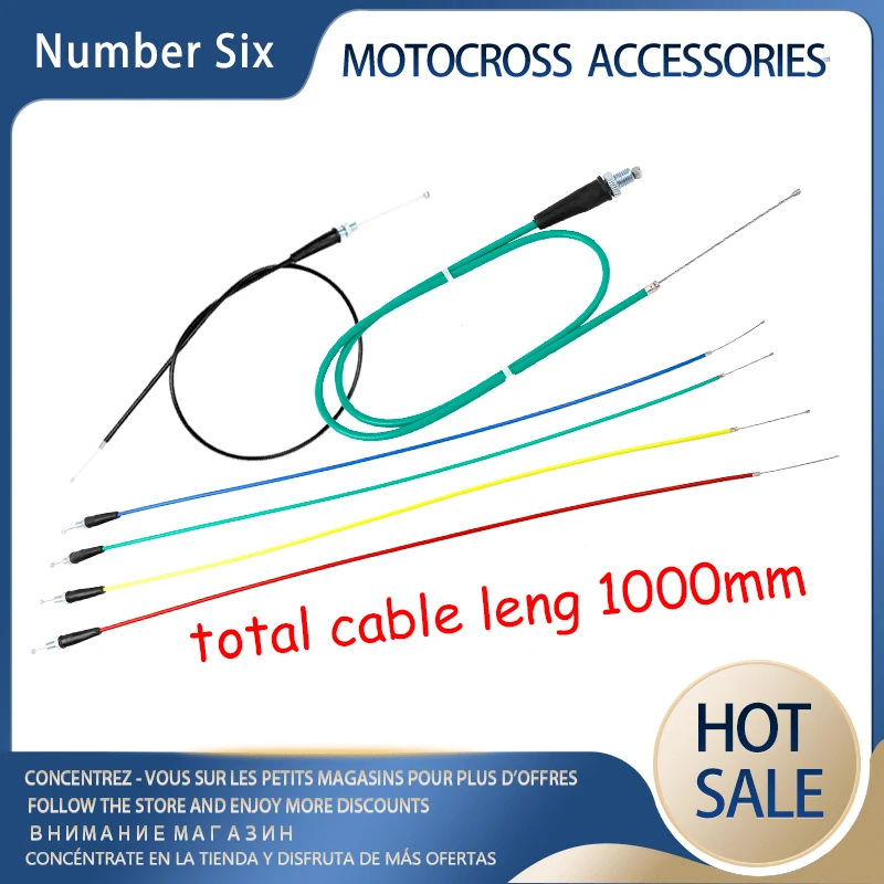 Motorcycle Throttle Cable 1000mm Motocross Straight Head Throttle Oil Cable Suitable For Pit-type Off-road Vehicles