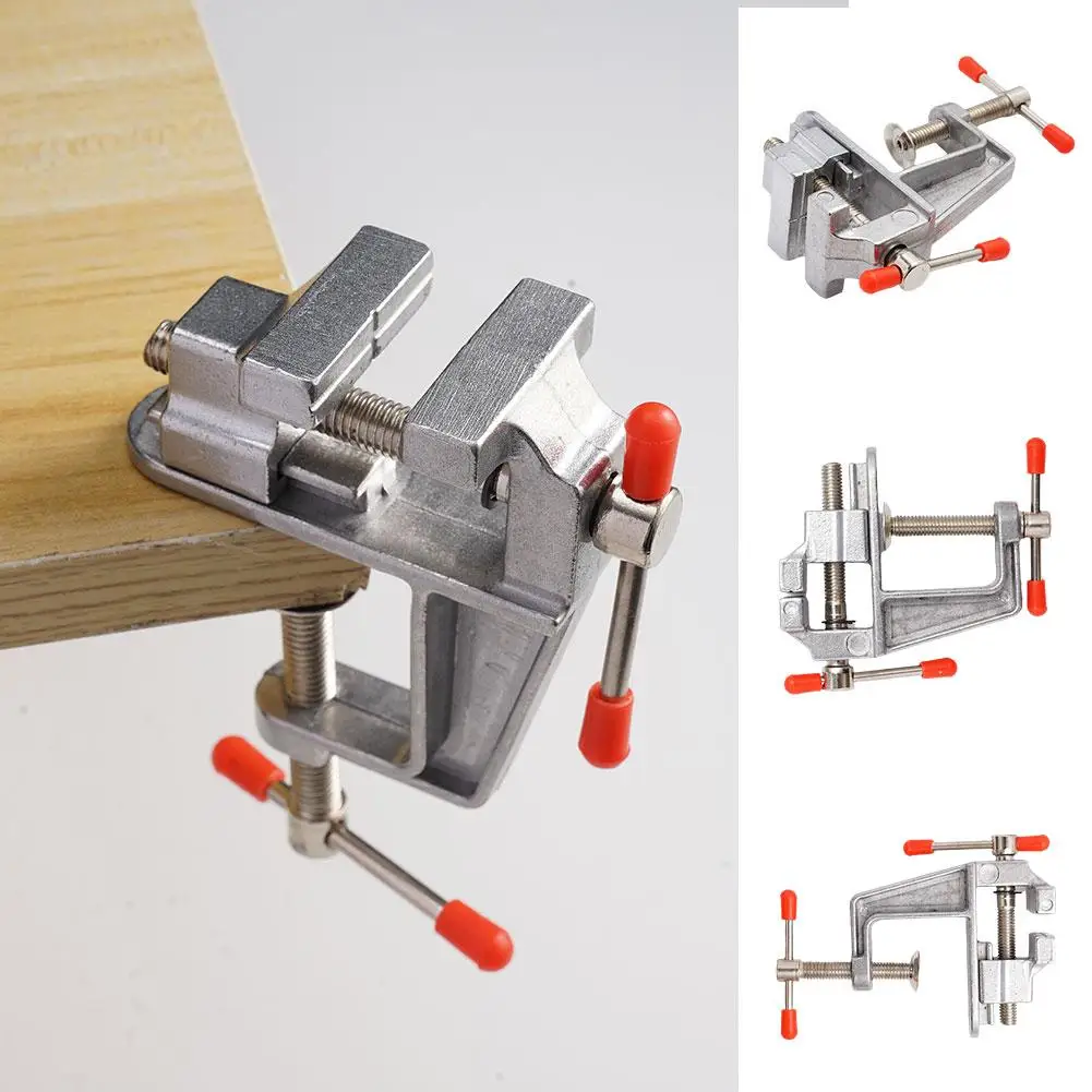 3.5 Inch Aluminum Mini Bench Vise, Multi Functional Clamp On Table Vice for Jewelry Hobby Model Making and Repair Tool