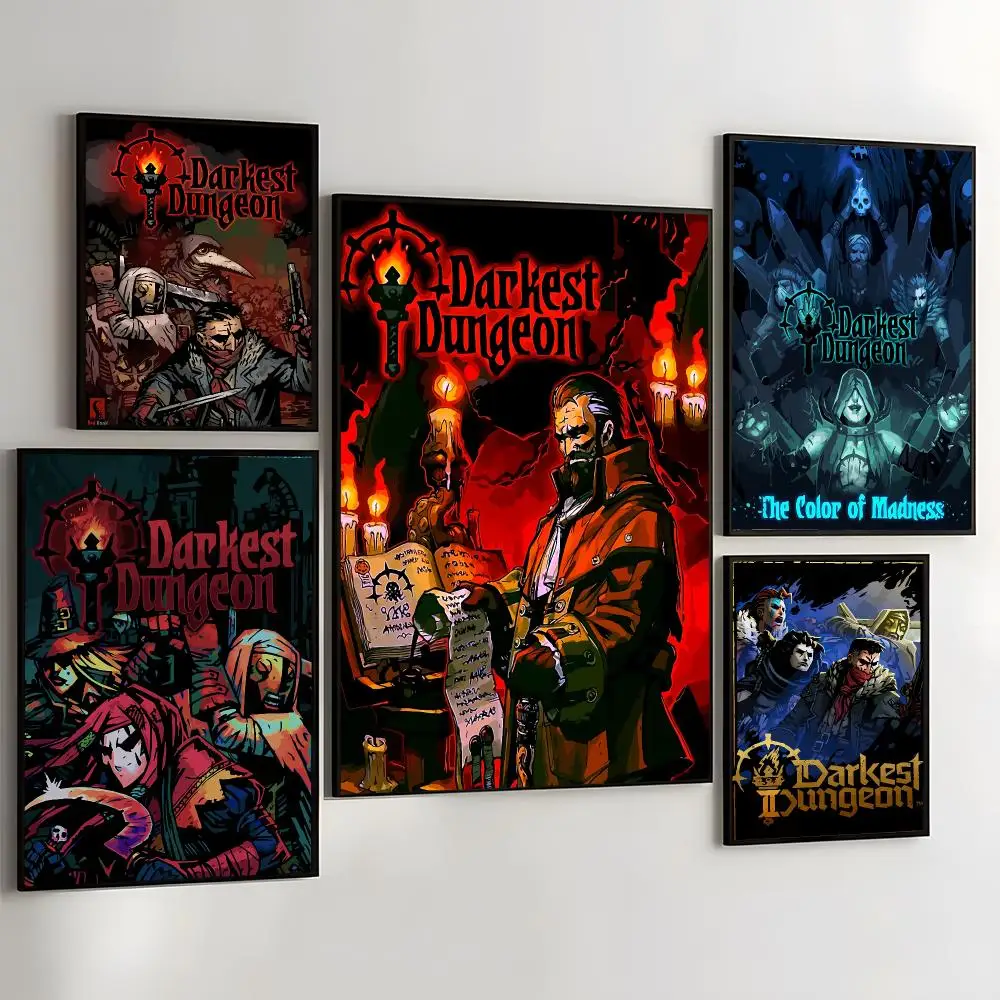 Game D-darkest Dungeon Painting Calligraphy Self Adhesive Wall Art Waterproof Print For Bedroom Living Room Hallway Home Decor