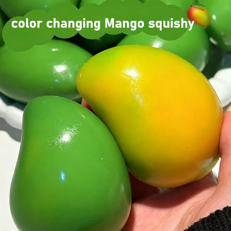Handmade Crispy Mango Stress Ball Fidget Toy Crunchy Squeeze Ball Round Blocks Filled ASMR Anti Stress Toys for Adults Kids