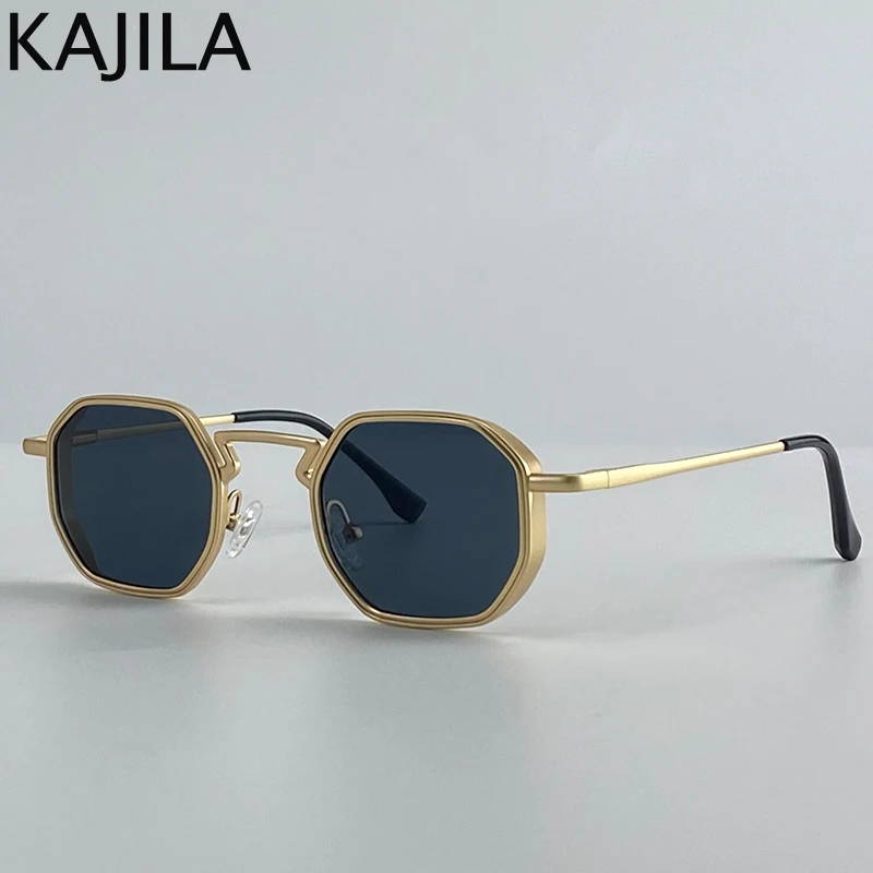 Kleine Rahmen Hexason Steampunk Sonnenbrille Männer 2025, Luxus Marke Vintage Punk Brillen Klassische Polygon Metall Sonnenbrille Männlich UV400 – Detail 2