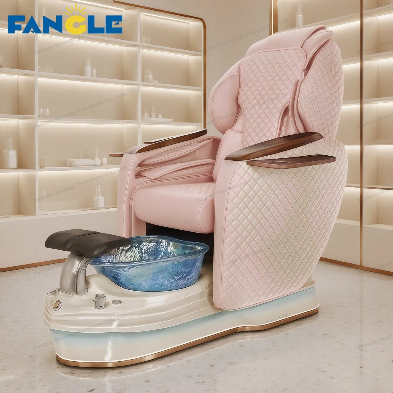 Hot Sale Pink Foot Massage Pedicure Massage Chairs Foot Spa Adjustable Color Vibration For Nail Salon