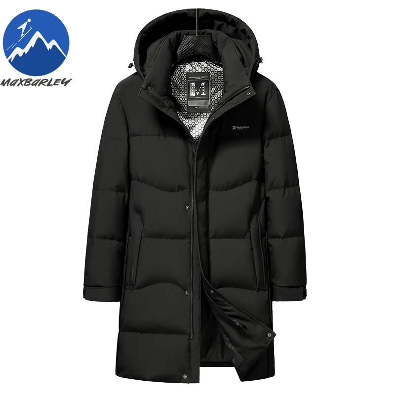 

Maxbarley Winter Long Down Jacket Mens High Quality White Duck Down Warm Parka 2025 New -9℃ Outdoor Snowboard Puffer Hooded Coat