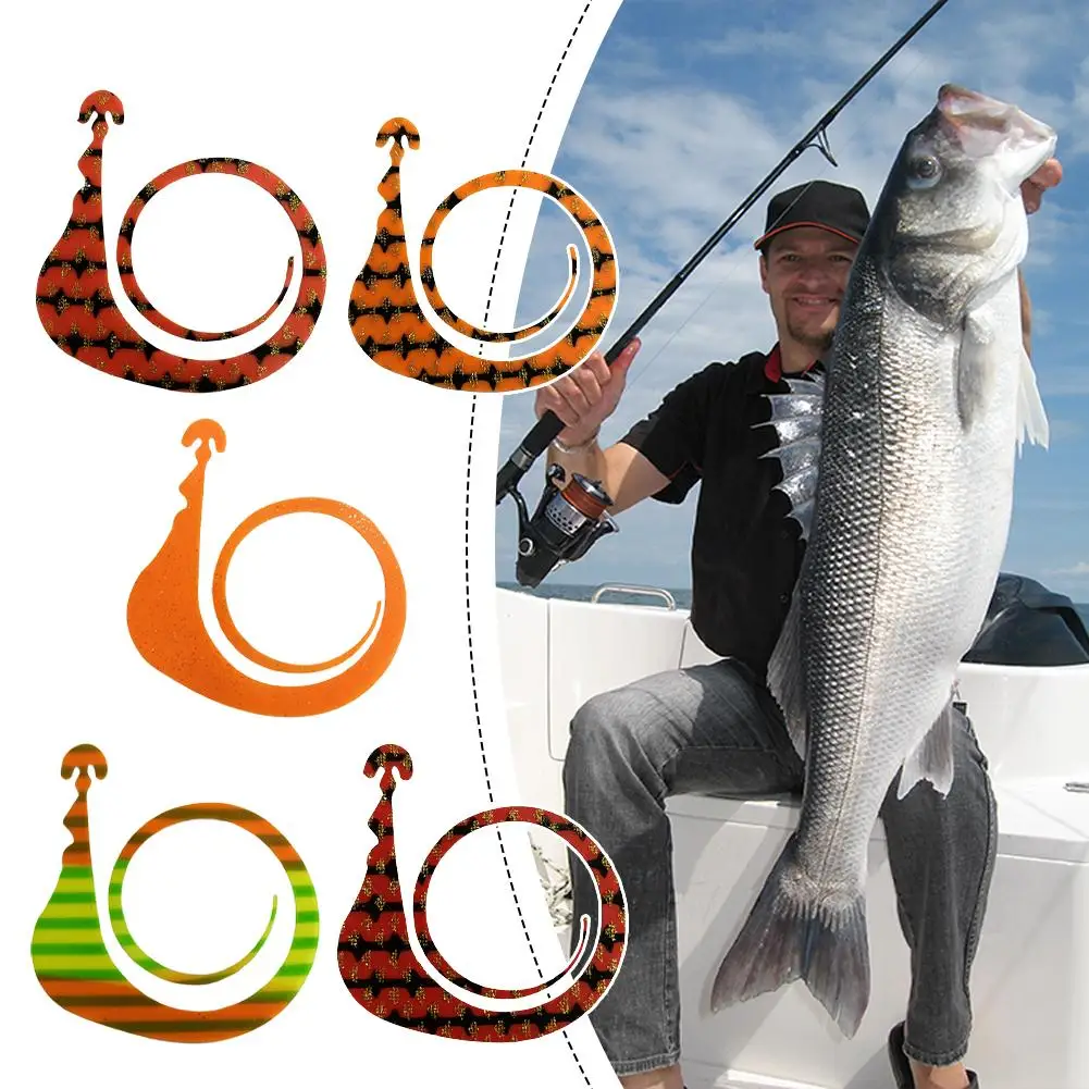 Colorful Soft Rubber Replacement Bait Skirts 10/40Pcs Silicone Lure Skirt Tails DIY 15cm Spiral Tail Fishing Bait Accessories