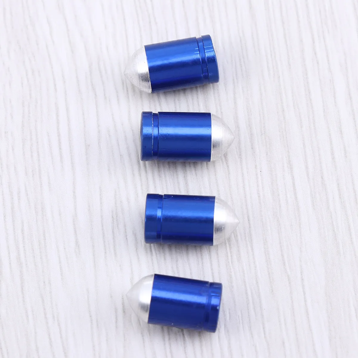 4Pcs French Style Aluminum Alloy Bike Tire Air Caps Polished Anodized Bright Color Dust Rain Water Leak Protection for Mountain