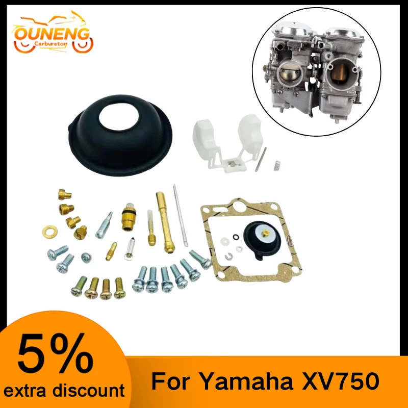 

Motorcycle Carburetor Repair Kit For Yamaha Virago 750 XV750 XV 750 1988-1998 XV1100 XV1100S 1988-1999 Float Diaphragm Vacuum