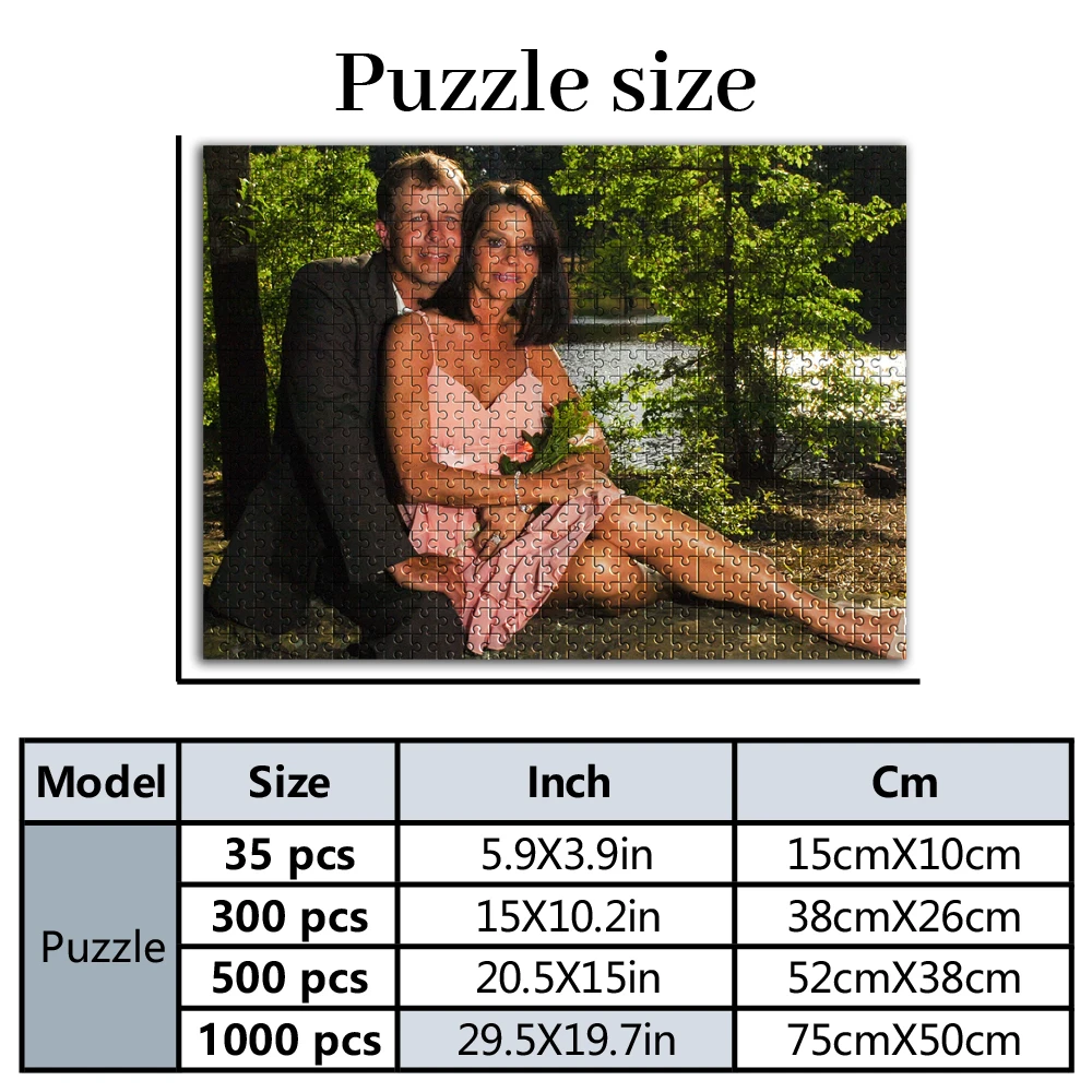 35/300/500/1000pcs Personalized Custom Photo Puzzle scenery photo Customize Funny Adult Leisure Toys Gift