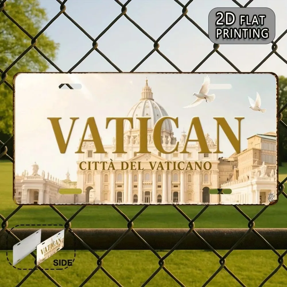 CIFbuy Personalized Vatican Metal Sign,Custom Church Scenery Wall Decor (Only For Decoration)