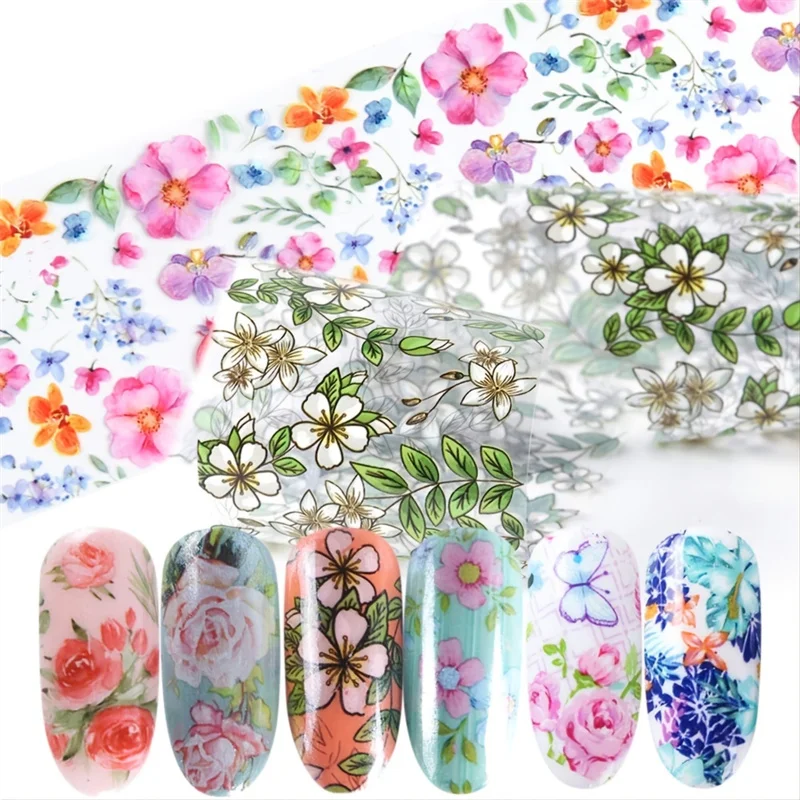 Rose Flower Sticker  Nail Foil Nail Art Transfer Decals Slider Nail Water Decal Design Accessories Manicures Decorations