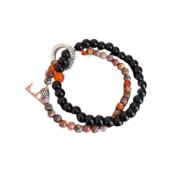 

National style Ping An buckle bead 2025 new couple bracelet women's style light luxury niche exquisite bracelet women's jewelry
