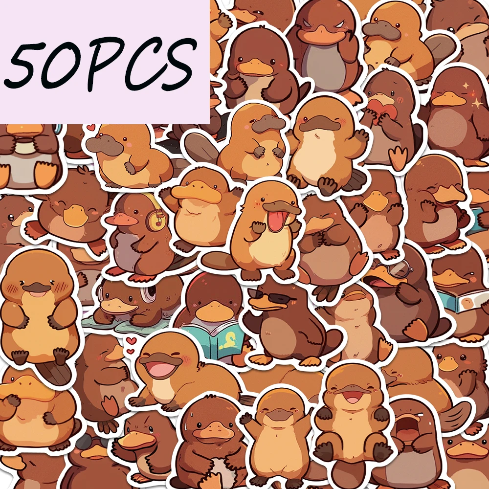 

50PCS platypus series stickers, suitable for decorating refrigerators, gift boxes, mobile phones, guitars, waterproof stickers