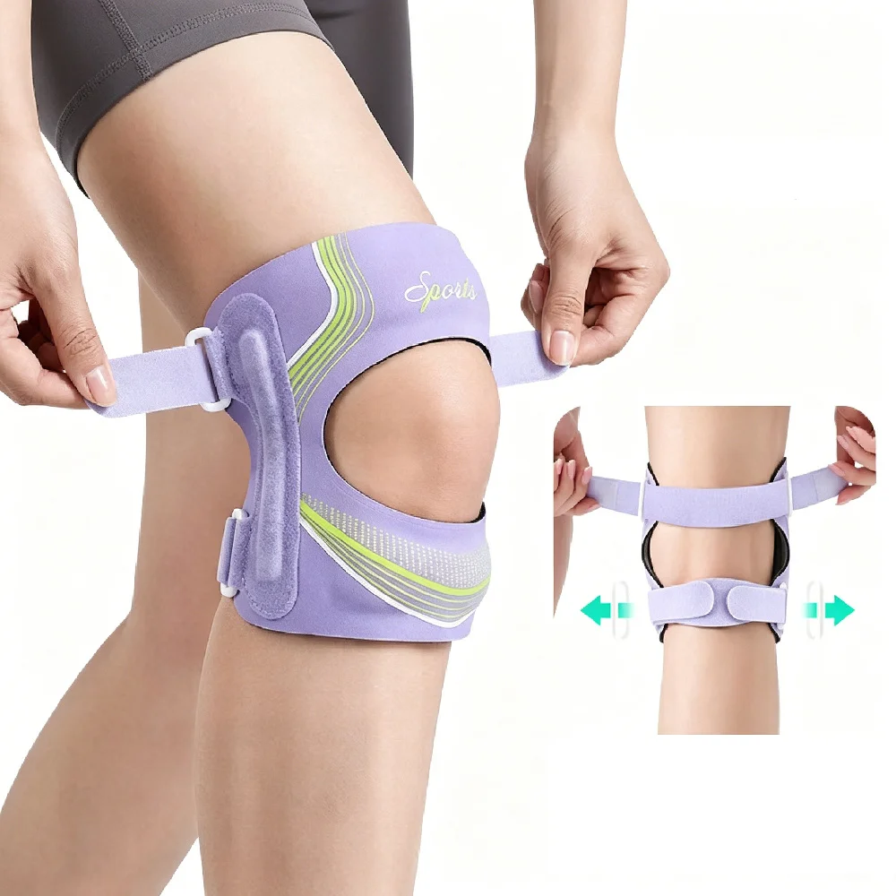 Lightweight Dual Patella Knee Brace with Spring Stabilizers Knee Support Sleeve for Tennis Hiking Running Sports Knee Protection