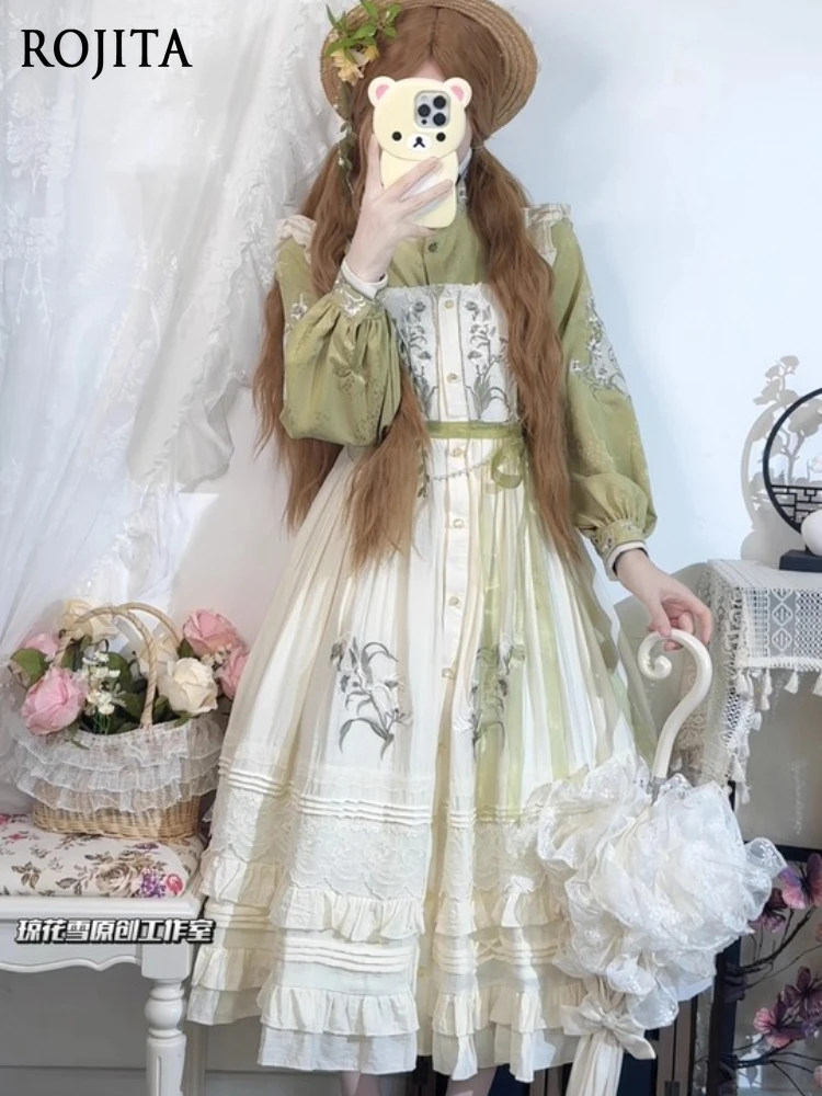

Комплекты платьев Hanfu для женщин Китайский стиль Han Elements Новый топ с пышными рукавами и длинным рукавом Платье на бретелях Комплекты из двух предметов