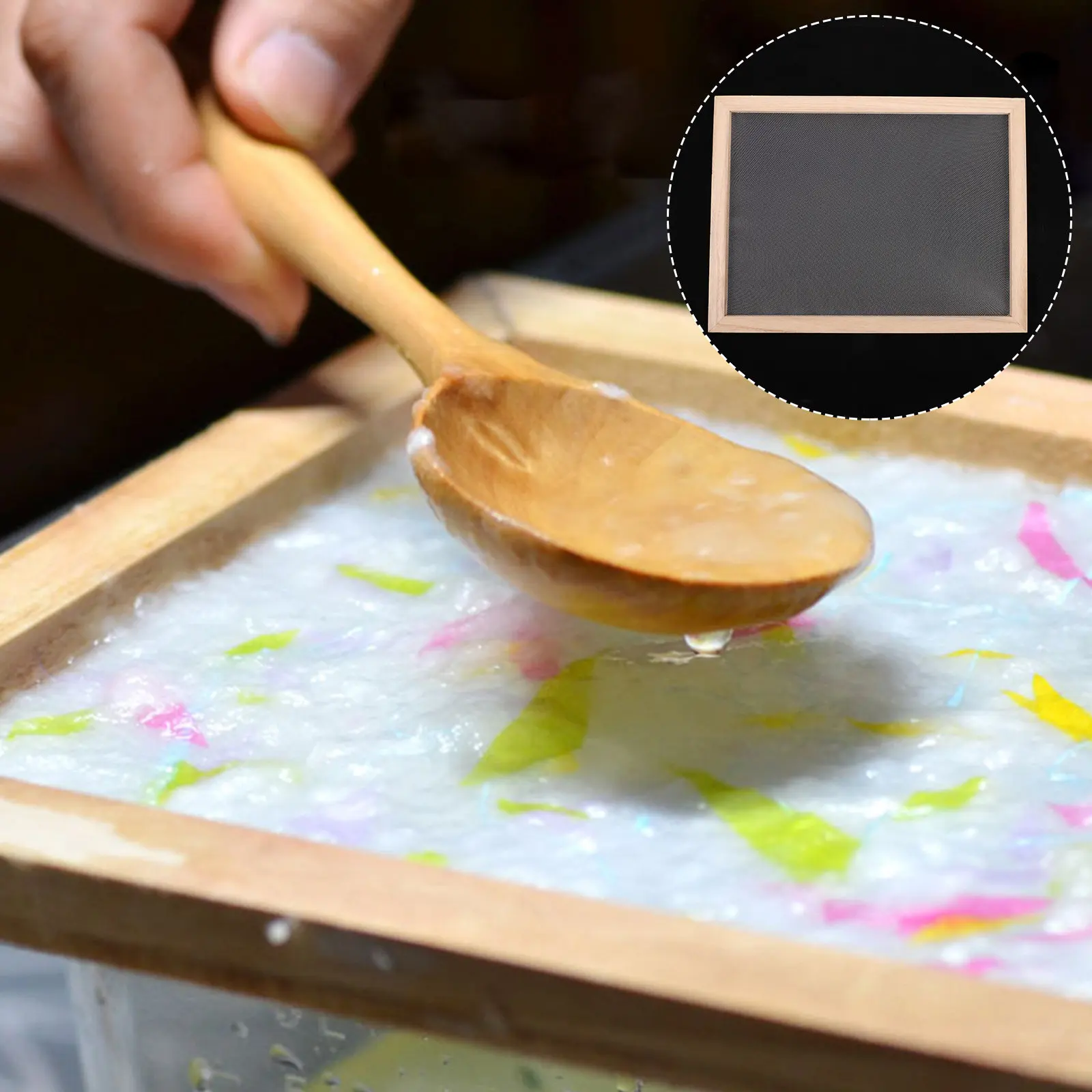 Wooden Paper Making Frame Mold Set – 2pcs DIY Handmade Paper Craft Kit for Dried Flowers & Art Projects