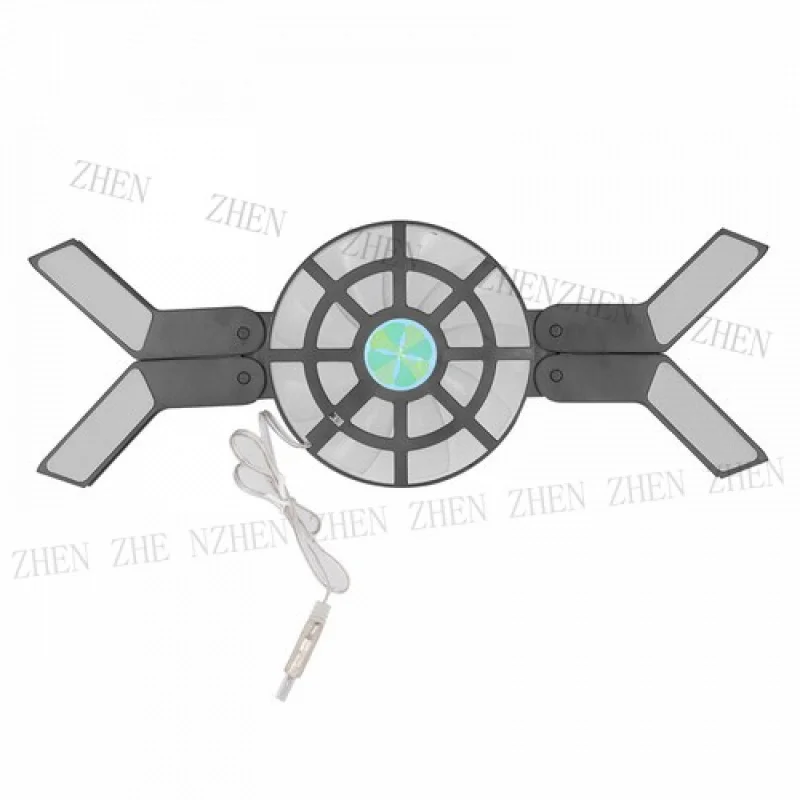 Y ホットノートパソコンクーラーパッド、発光大型ファン付き、USBノートパソコン用、折りたたみ式