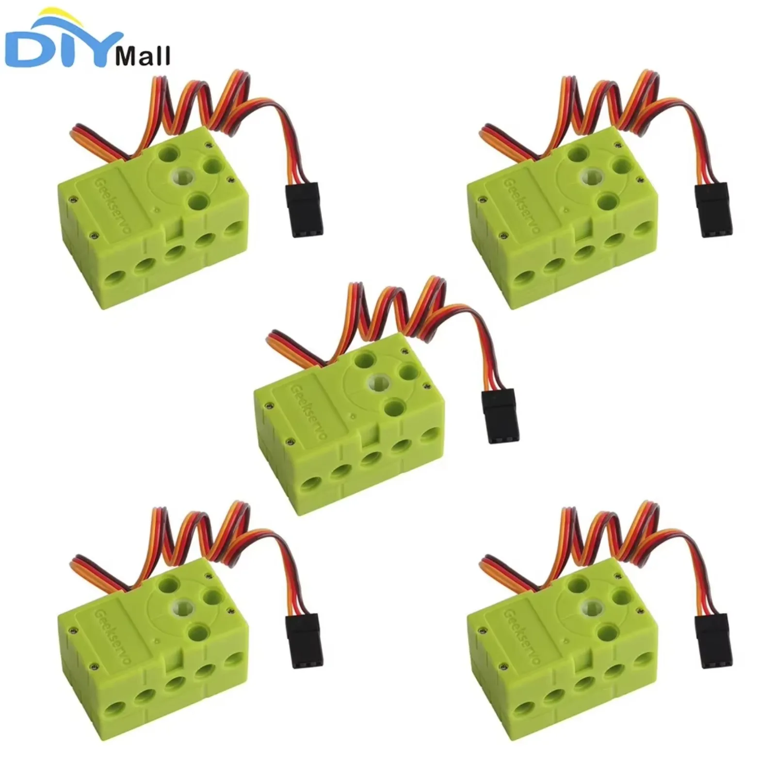 5Pcs 0.7kg 360 Degree Continuous Rotation Servo Green 4.8V-6V PWM Control Compatible With legoeds Blocks Microbit Geekservo