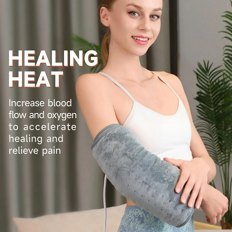 Нагревательная подушка для облегчения боли, с автоматическим отключением и 6 настройками тепла, очень мягкая для спины, шеи, плеч, 30x60 см, простая установка