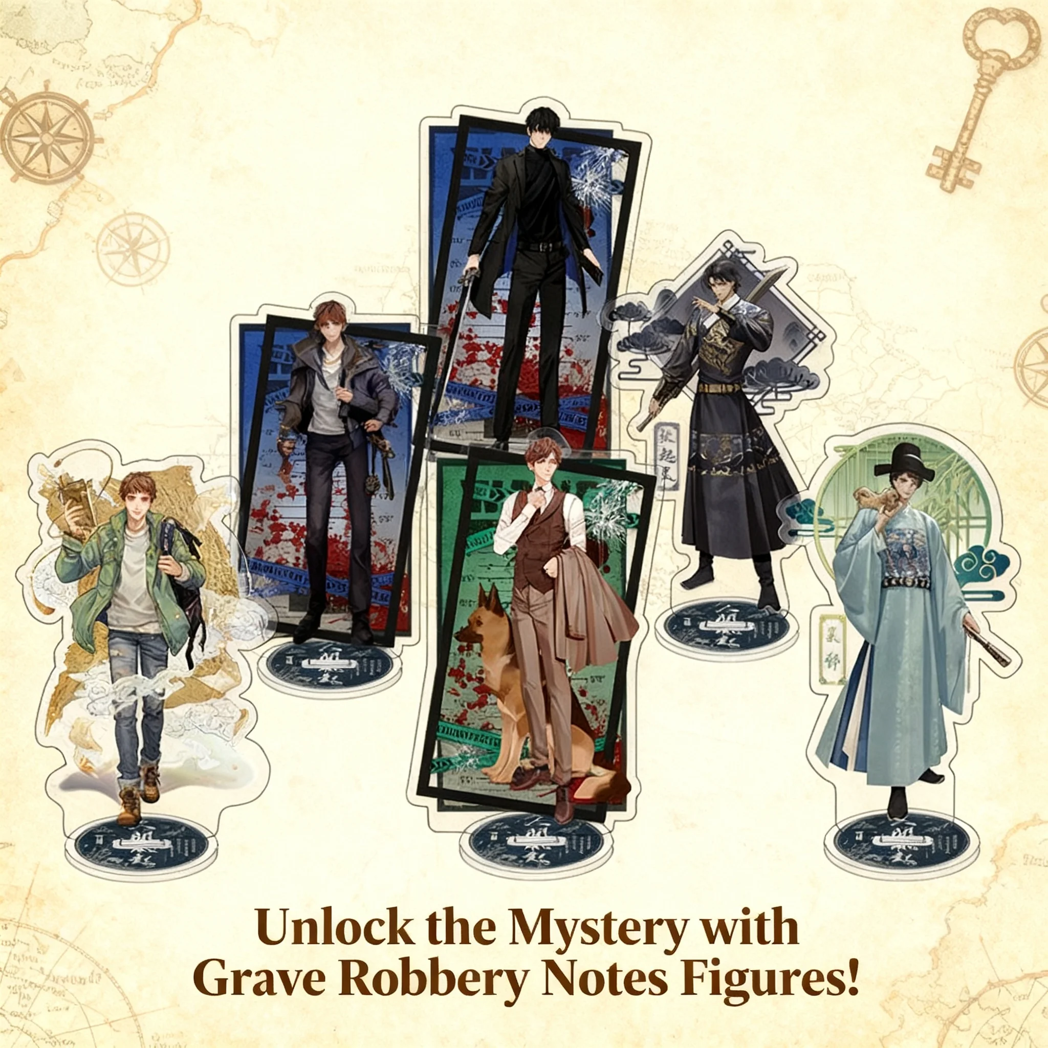 

Акриловая фигурка-стенд «Записки о Tomb Raider»: Чжан Цилин, У Се, Се Юйчэнь – Прозрачная настольная коллекционная фигурка, украшение в стиле аниме