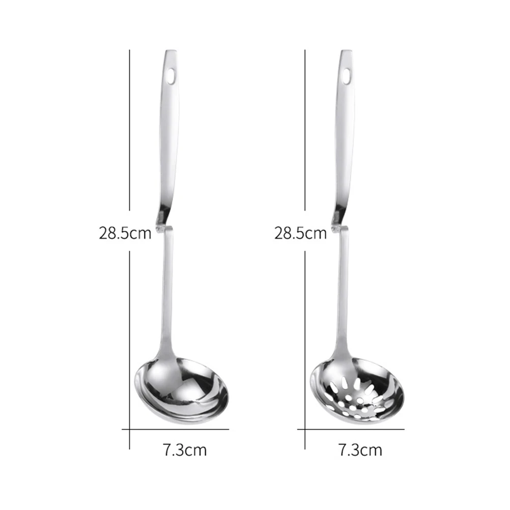 

Stainless Steel Soup Spoon Ladle Set Food Serving Spoons Hot Pot Strainer Slotted Spoon Kitchen Tool Non Magnetic