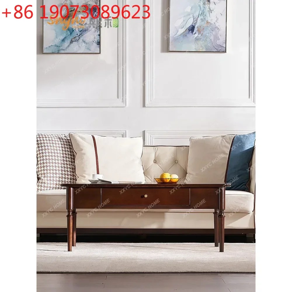 

Американский журнальный столик из цельного дерева для гостиной, современный минималистичный боковой столик