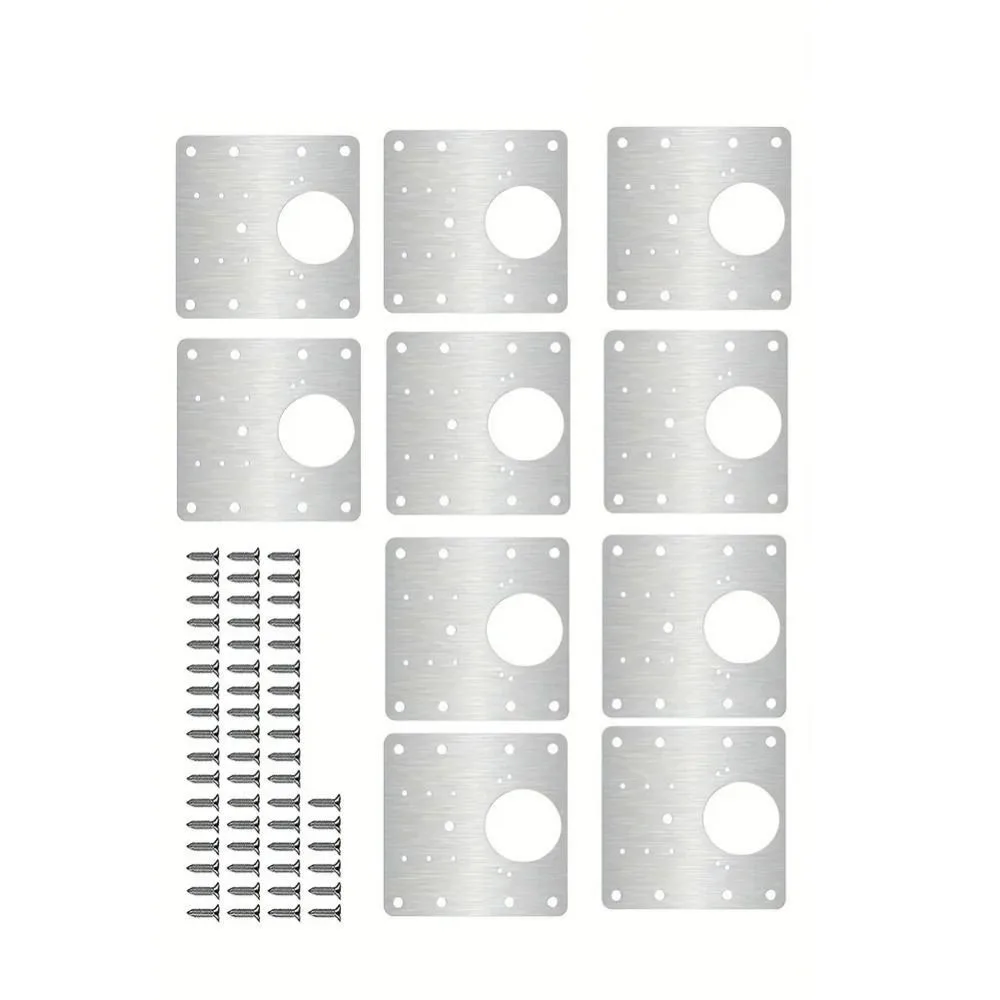 

10pcs Fixing Hinge Repair Plate Stainless Steel Correctors Repair Mount Tool Mounting Screws with Cabinet Holes