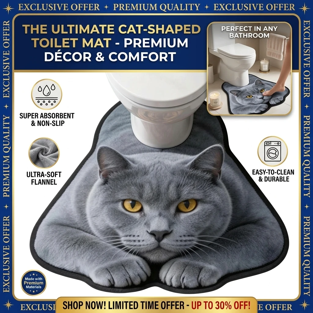 40×50CM Lifelike Animal Toilet Floor Mat Non-slip Diatomaceous Earth Toilet Rug Washable Water-absorbing Diatomaceous Earth Toil