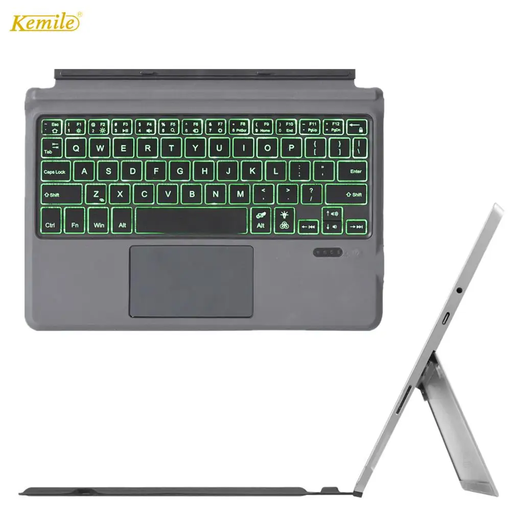 

Ultra Slim Keyboard For Microsoft Surface Go 3 Bluetooth Keyboard Trackpad 7-Color LED Backlit Portable for Surface Go 2 10 inch