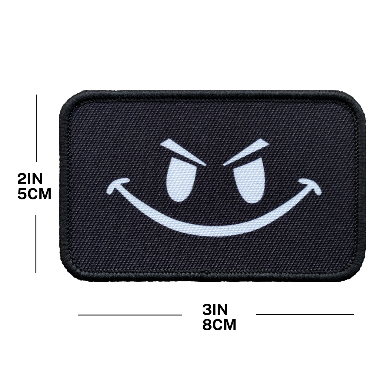 1 Stück Lustiger Böser Smiley-Klettverschluss-Aufnäher, Morale-Meme-Dekorationsabzeichen für Rucksack, Jacke, Hut – Detail 1