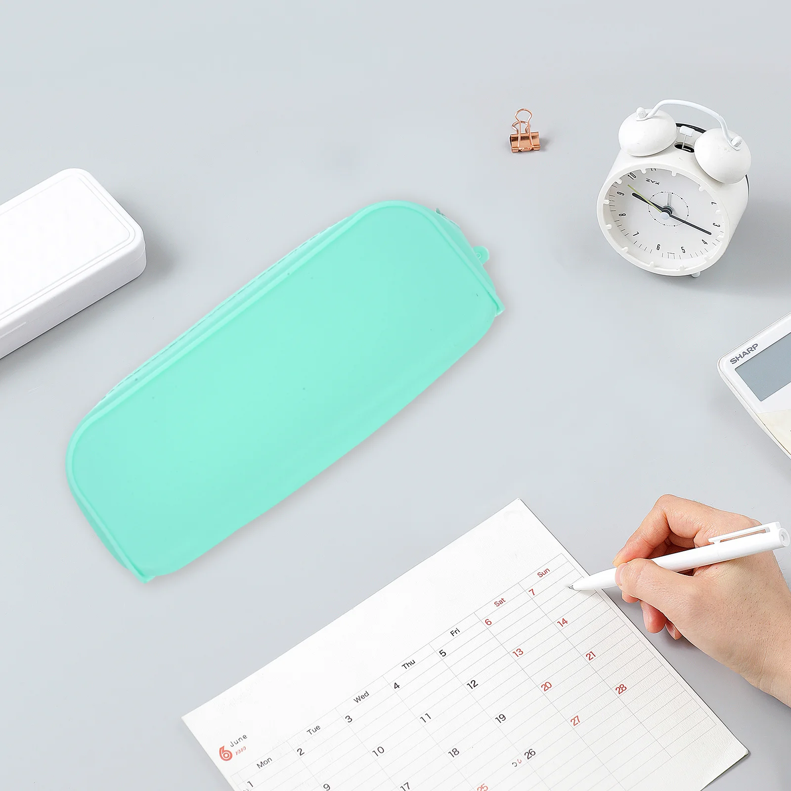 

Silicone Pencil Pouch Large Capacity Waterproof Storage For Stationery Makeup Tools Office Supplies Organizer Bag