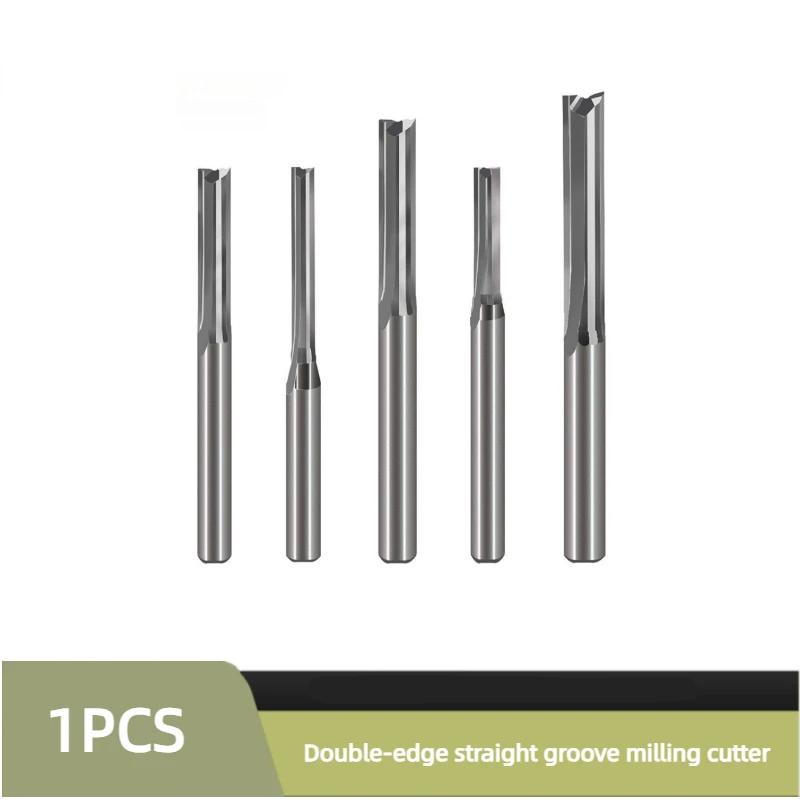 3.175-10mm Double-edged Straight Groove Milling Cutter Integral Tungsten Steel CNC Density Plate PVC Acrylic Engraving Tool