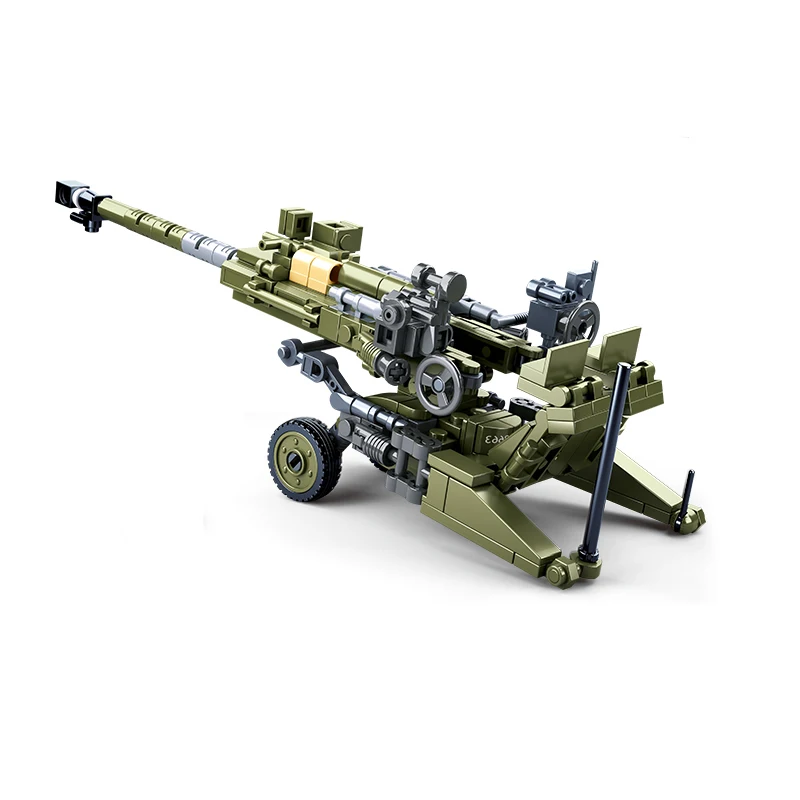 World War II Military Series WW2 Army M777 Light Artillery MOC Accessories Model Building Blocks Bricks Toys Gifts