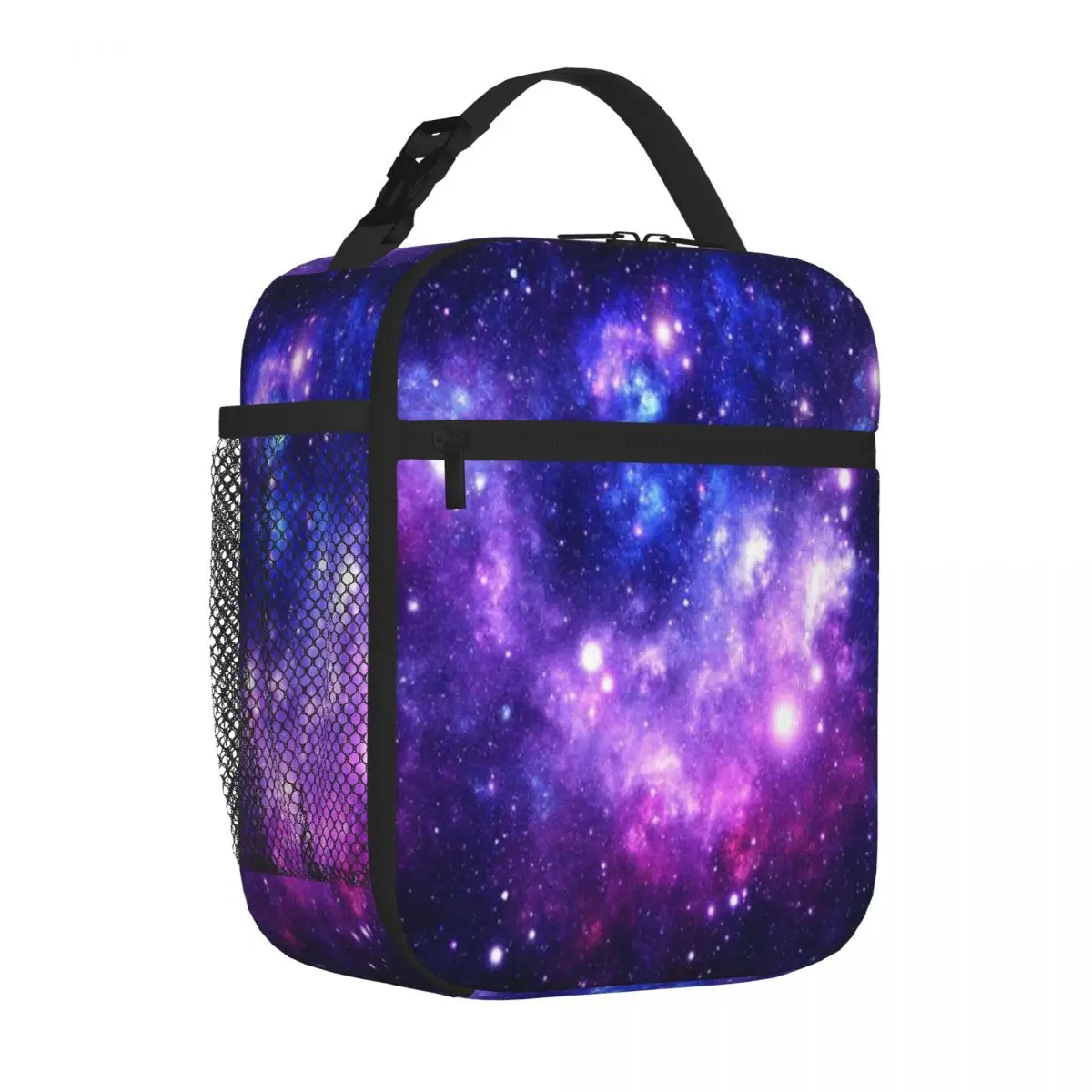 Hot Sale Purple Blue Galaxy Nebula Modern Durable Lunch Bag Boating Trip Lightweight Lunch Bag