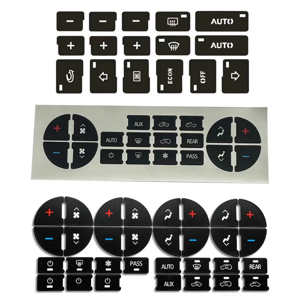 Car Button Repair Sticker AC Control CD Radio Audio Button Repair Sticker Trim Reliable Repair Solution Long lasting Performance