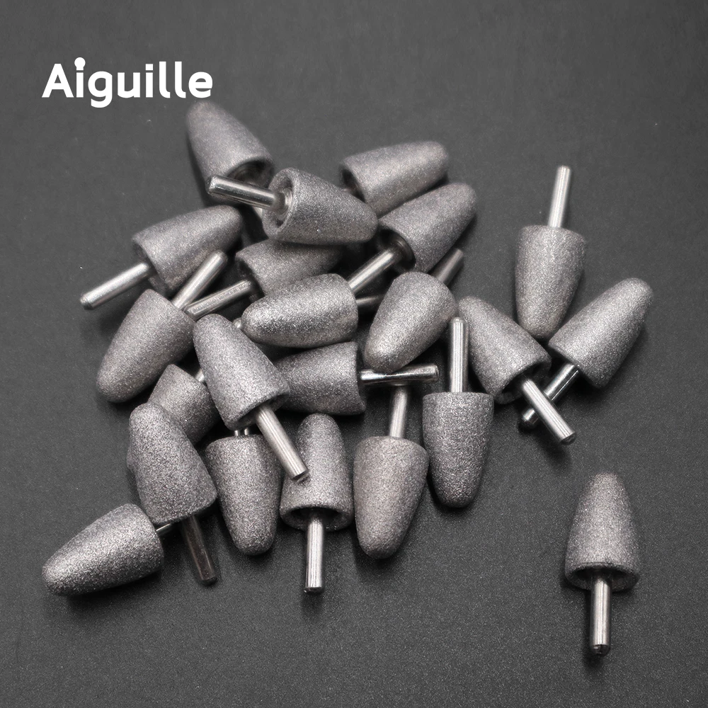 10pcs 150# Short Shank Diamond grinding burr Manicure Bits Grinding Trimming Polishing Bits Nails polishing Bits Grinding Point