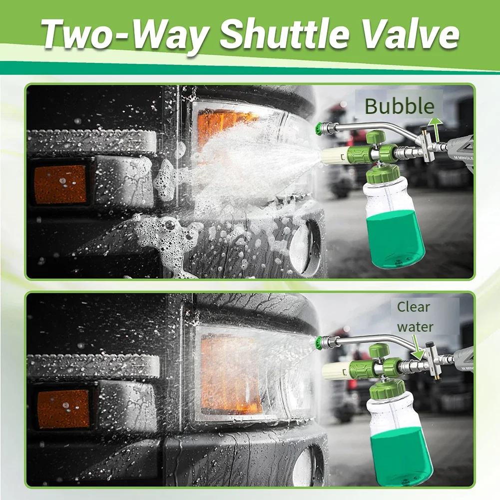 Efficient Cleaning Nozzle Stainless Steel Foam Pot Accessory for High Pressure Cleaner with Adjustable Water Dispersion