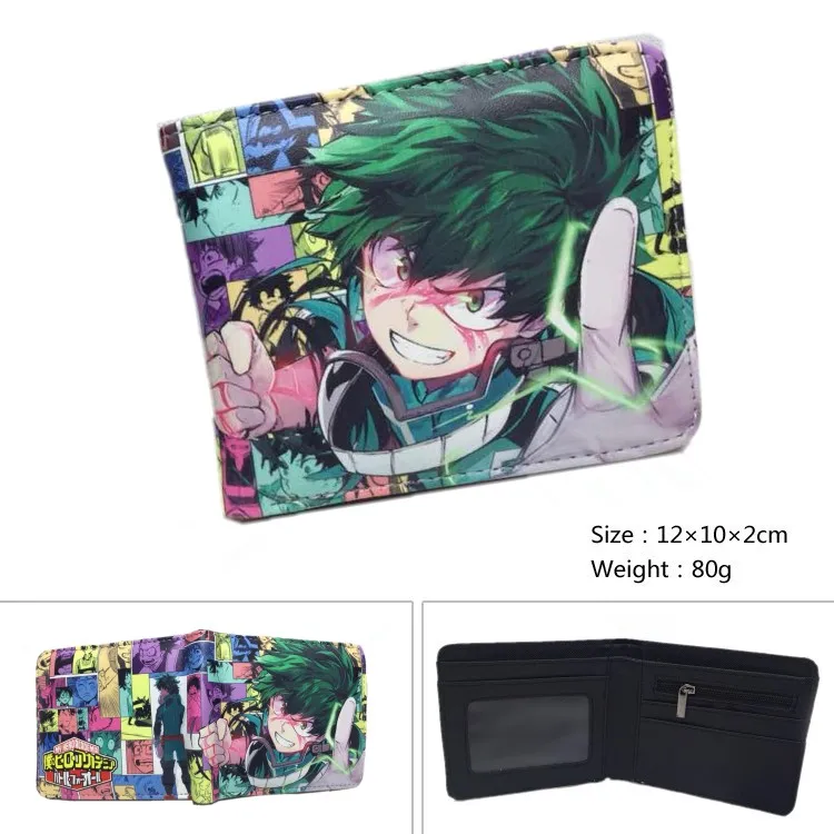 Cartoon wallet men anime My Hero Academia cosplay wallet card holder Zipper coin pocket women wallet and purse