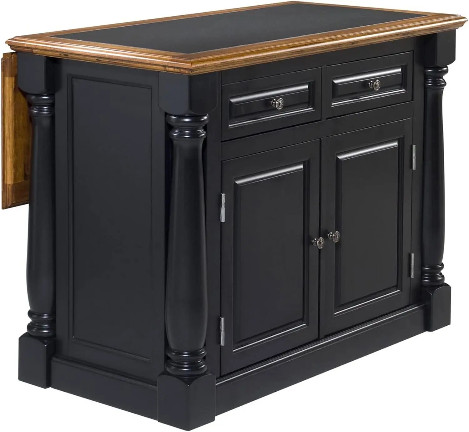 

Black/Distressed Oak Kitchen Island with Granite Top by Home Styles