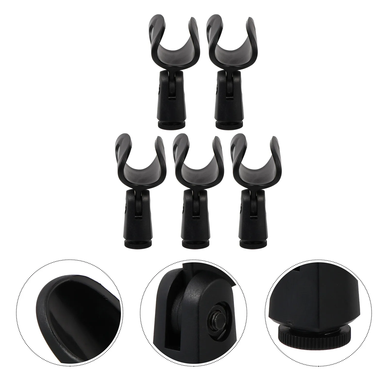 

1Set Microphone Clips Easy Install Adjustable Angle Universal Fit Most Microphones Black 11cm Thread Microphone Clips