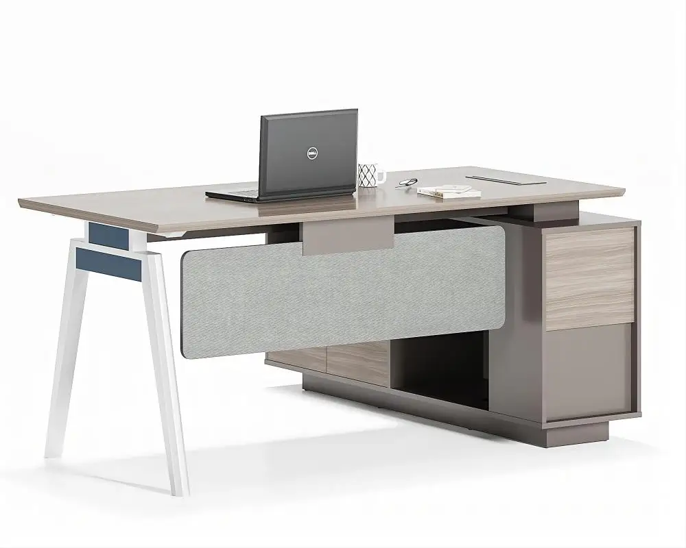 

Manufacturer Factory Price Modern Boss Office Executive Desk Wooden L-Shaped Computer Table With Drawers