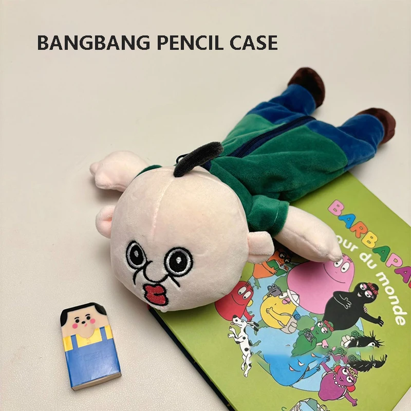 Creative Bangbang Pencil Case Korean Funny Anime Plush Stationery Storage Bag Student Personality Interesting Zipper Pencil Case