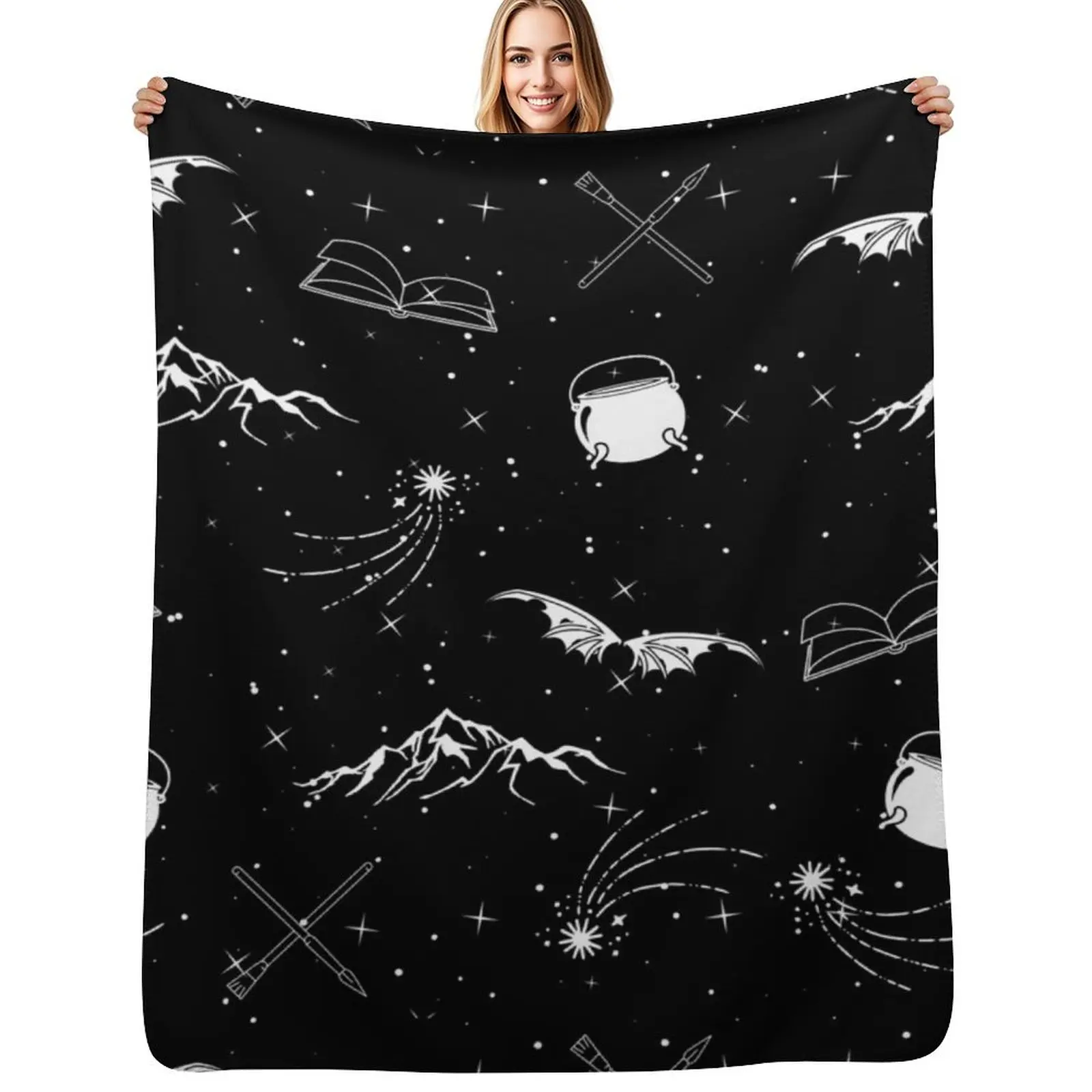 

A Court of Thorns and Roses (ACOTAR) Pattern Throw Blanket Hair Flannels manga Plaid Blankets