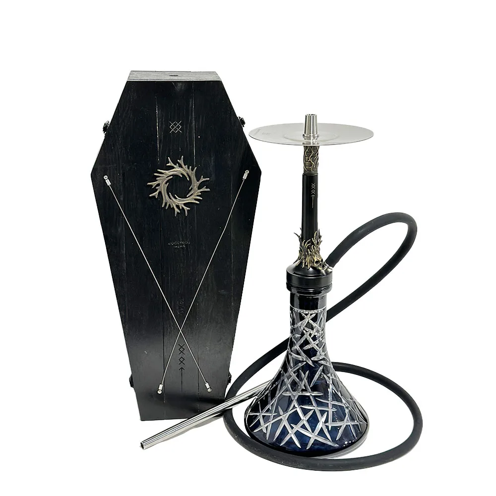 51CM Black Forest Guardian Soul Doosha Hookah Stainless Steel Russian Hookah Shisha Set Without Bottle