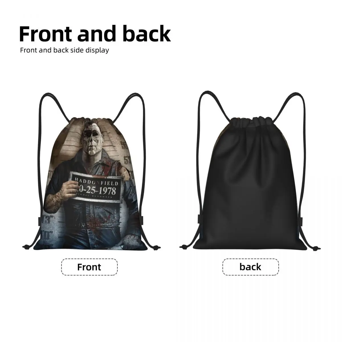 مخصص مايكل مايرز هالوين فيلم الرعب المسلسل القاتل الرباط حقيبة النساء الرجال خفيفة الوزن الرياضة الصالة الرياضية تخزين الظهر #2