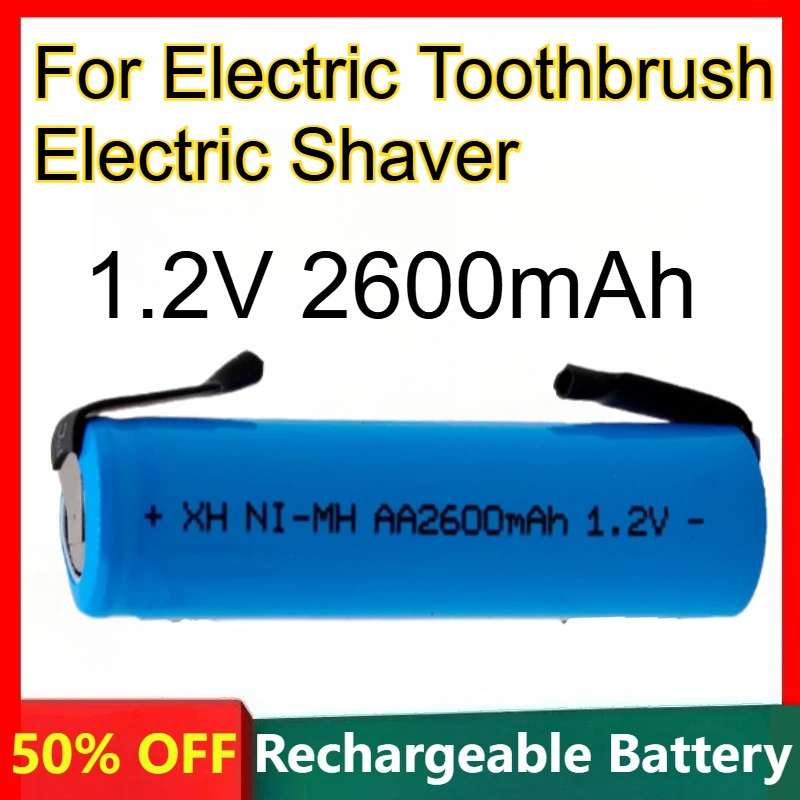 

Nickel-hydrogen Rechargeable Battery 1.2V 2600mAh for Electric Toothbrush Electric Shaver Batteries with Nickel Sheet