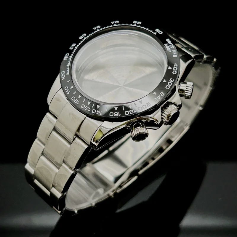 Multifunction Gold Rose Gold Watch Case Sapphire Crystal Bracelet Endlink for Daytona VK63/64 Movement Ceramic Parts 29.5mm Dial