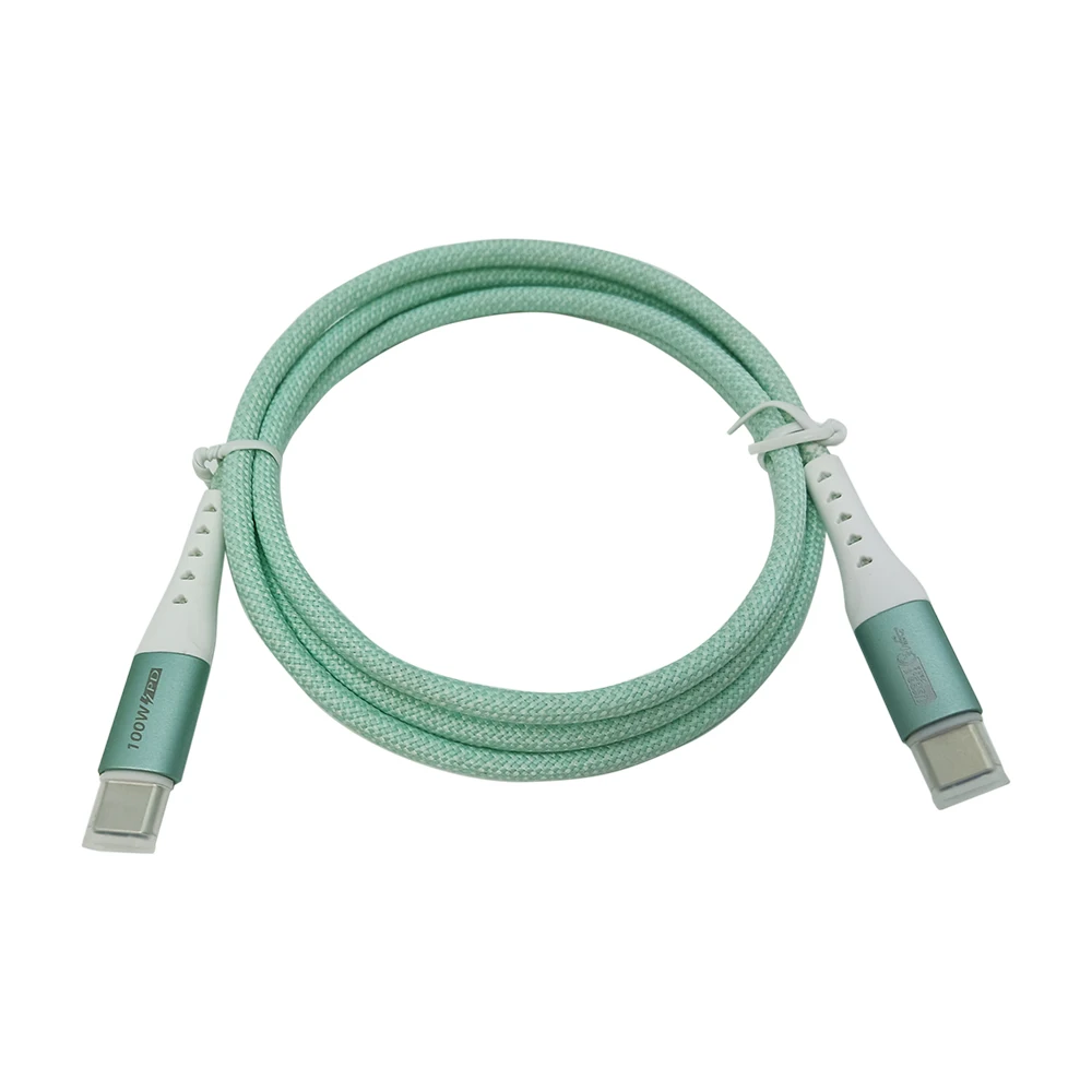10 Uds PD100W Cable de carga rápida trenzado de nailon 20V 5A Cable de datos tipo C aleación de Zinc USB3.1 3,2 USB-C Compatible con ordenador de impresora