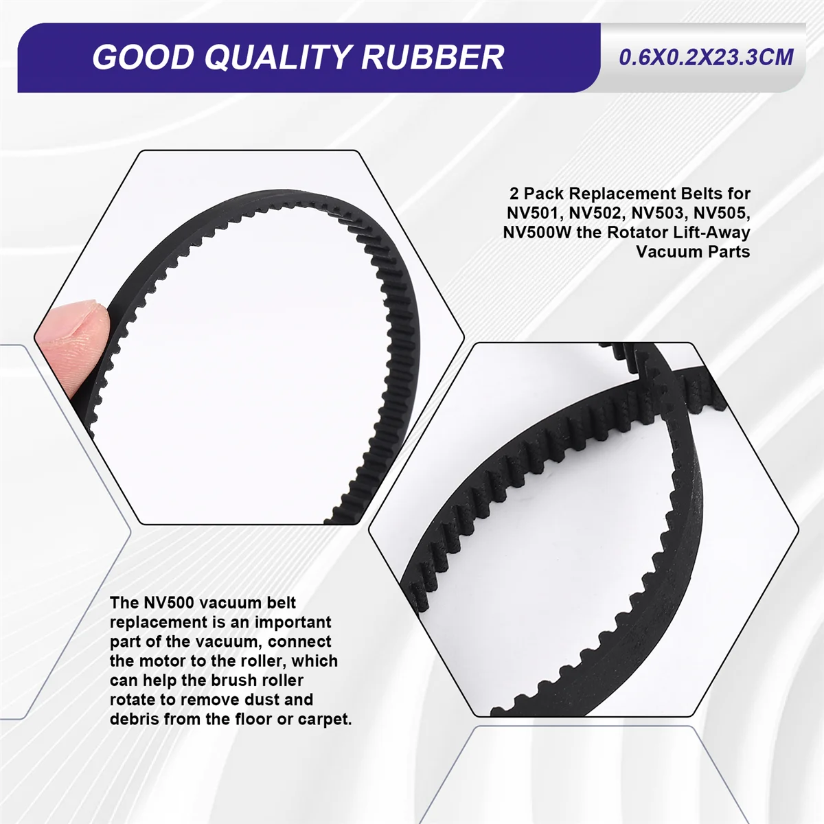 Комплект из 2 сменных ремней для Shark NV501, NV502, NV503, NV505, NV500W, подъемные вакуумные детали ротора_A66K