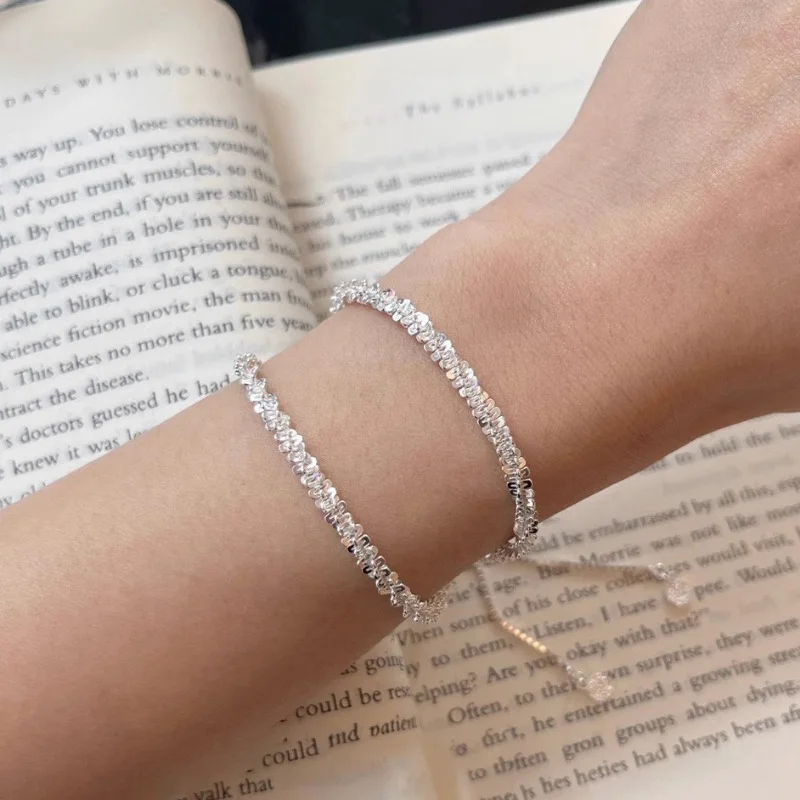 925 Sterling Silver Bracelet Dazzling Sparking Galaxy Double Layers Adjustable For Woman Girl Jewelry Gift Dropship Wholesale