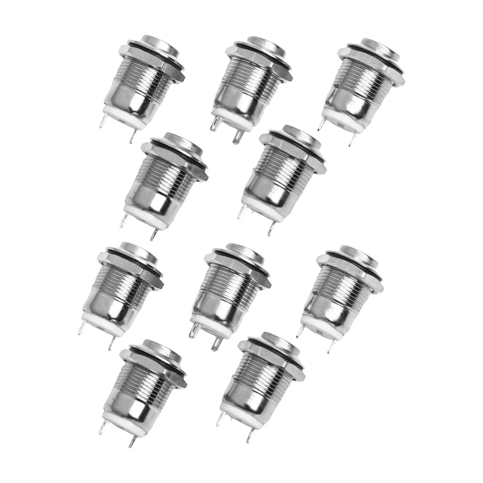 12mm High Round Switch Stable Performance Versatile Application 10pcs Pack 1NO Normally Open 2 Pins Design Easy Installation